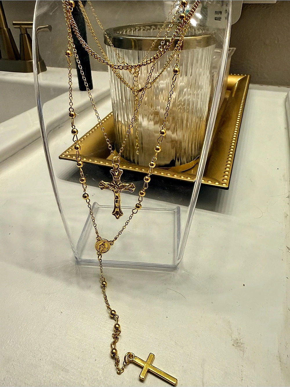 3 Layered Cross Pendant Necklace